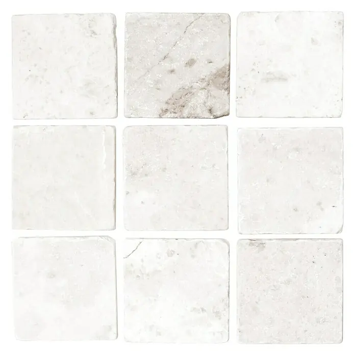 Antikmarmor Ibiza White - 10 x 10 cm, Weiß, Matt - Ansicht von oben