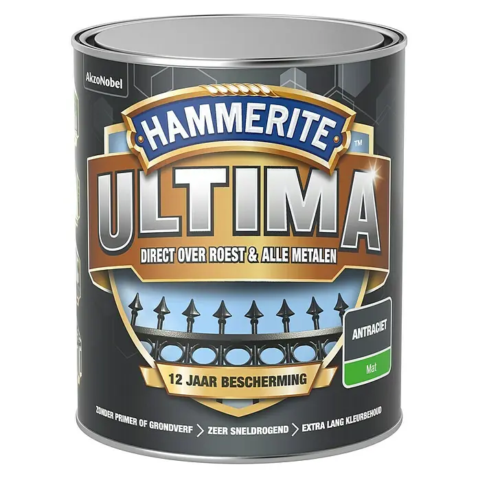 Hammerite Ultima Metaallak - Antraciet, 750 ml, Mat - Vooraanzicht