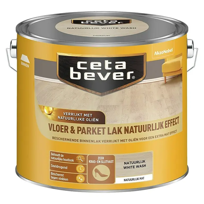 Cetabever Lak Vloer- & Parket Natuurlijk Effect - Natuurlijk White Wash - Vooraanzicht