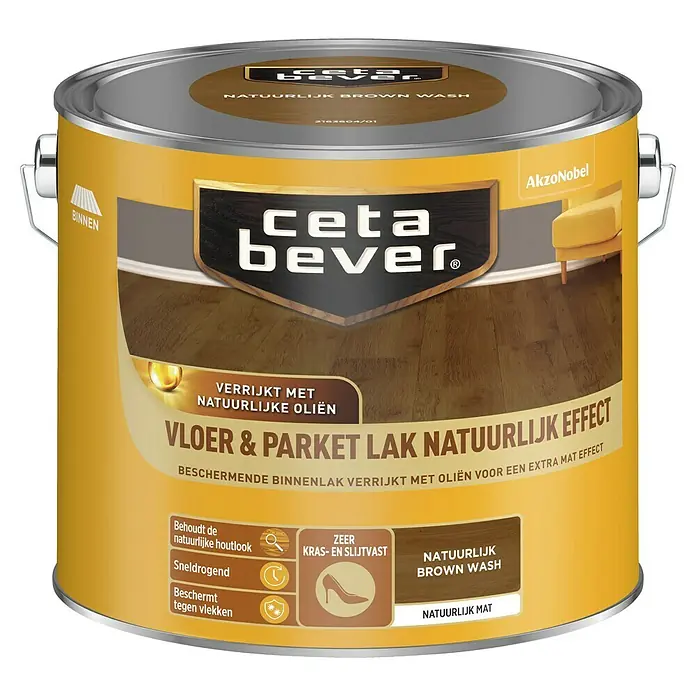 Cetabever Lak Vloer- & Parket Natuurlijk Effect - Natuurlijk Brown Wash - Vooraanzicht
