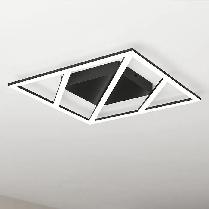 Eglo LED-Deckenleuchte ULISANO - 21 W, L x B x H: 42 x 42 x 5,5 cm, Schwarz - Bildausschnitt