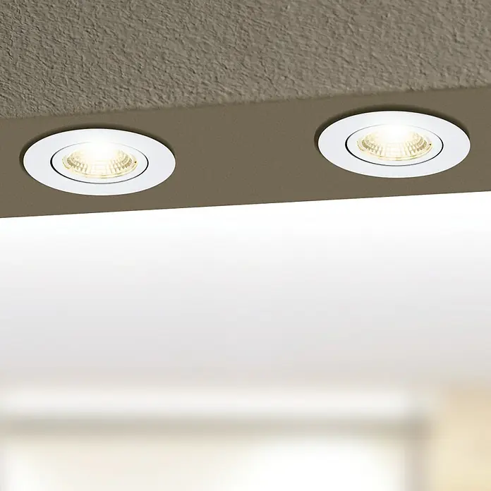 Eglo LED-Einbauspot SALICETO - Warmweiß, Durchmesser: 8,8 cm, 1 Stk., Weiß - Bildausschnitt