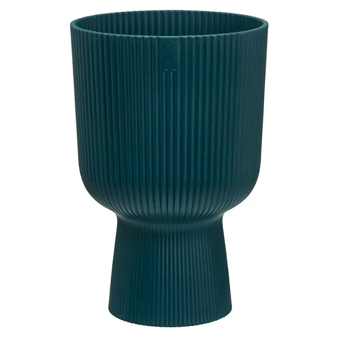 Elho Maceta para planta Vibes Fold Coupe - Dimensiones externas (Ø x Al): 14 x 21 cm, Plástico, Azul - Vista frontal
