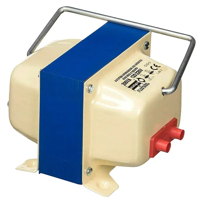 Transformador de corriente Monofásico - 200 W, Blanco - Vista angular
