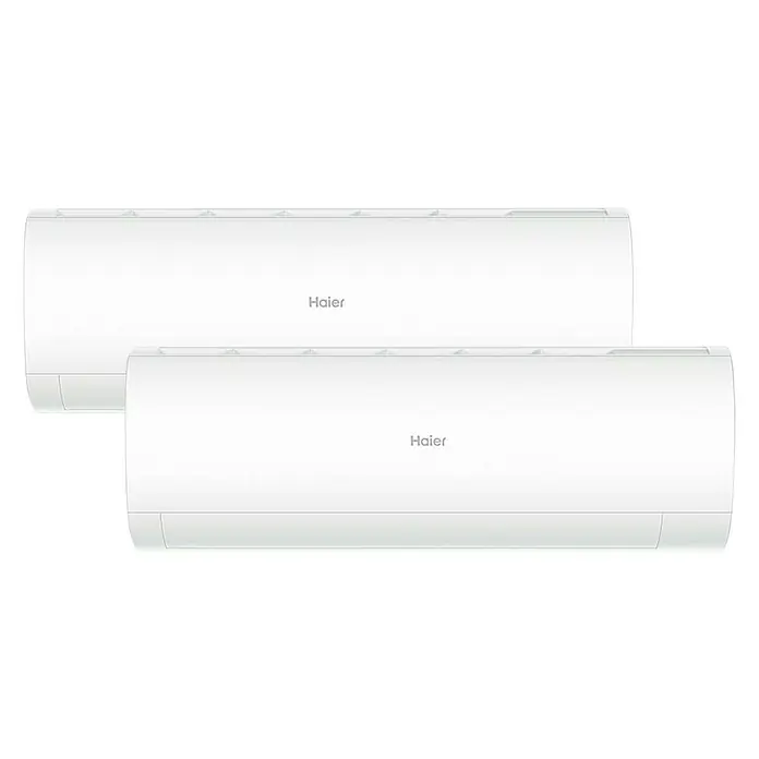 Haier Aire acondicionado Inverter Perla 2 x 1 - Potencia frigorífica máx. por unidad en BTU/h: 10.918 BTU/h, Potencia calorífica máx. por equipo en BTU/h: 11.601 BTU/h, Específico para: Espacios hasta 50 m² - Vista frontal