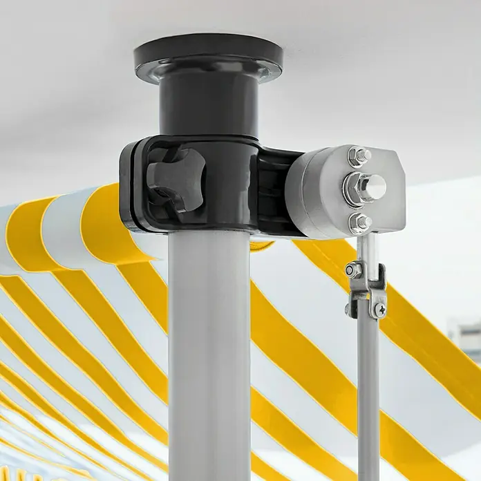 Sunfun Klemmmarkise - Gelb/Weiß, Breite: 3 m, Ausfall: 1,3 m - Detailaufnahme