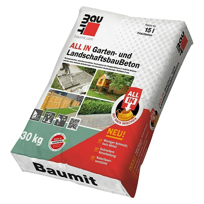 Baumit Gartenbaubeton ALL INN - 30 kg - Diagonale Ansicht
