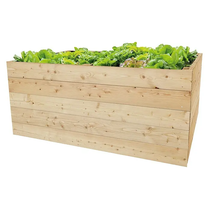 Hochbeet Lärche - L x B x H: 200 x 100 x 72,5 cm, Natur, Wandstärke: 32 mm - Anwendungsbeispiel