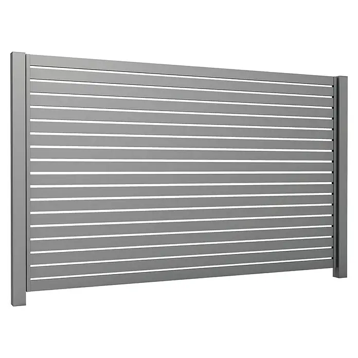 Supreme Zaunelement Paneel - B x H: 2 x 1,26 m, Stahl, Anthrazit - Diagonale Ansicht