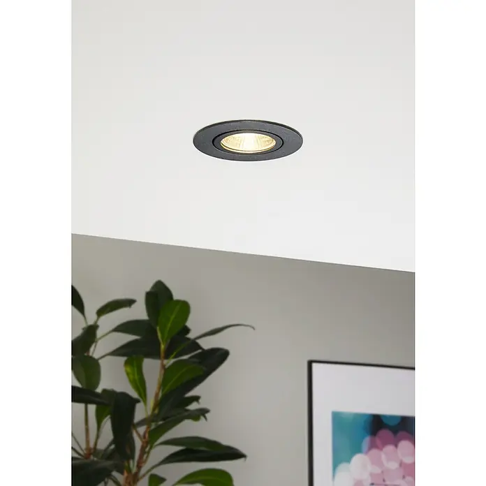Eglo LED-Einbauspot SALICETO - Warmweiß, Durchmesser: 8,8 cm, 1 Stk., Schwarz - Stimmungsaufnahme