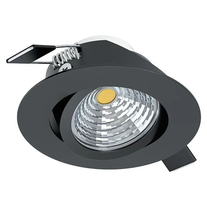 Eglo LED-Einbauspot SALICETO - Warmweiß, Durchmesser: 8,8 cm, 1 Stk., Schwarz - Diagonale Ansicht