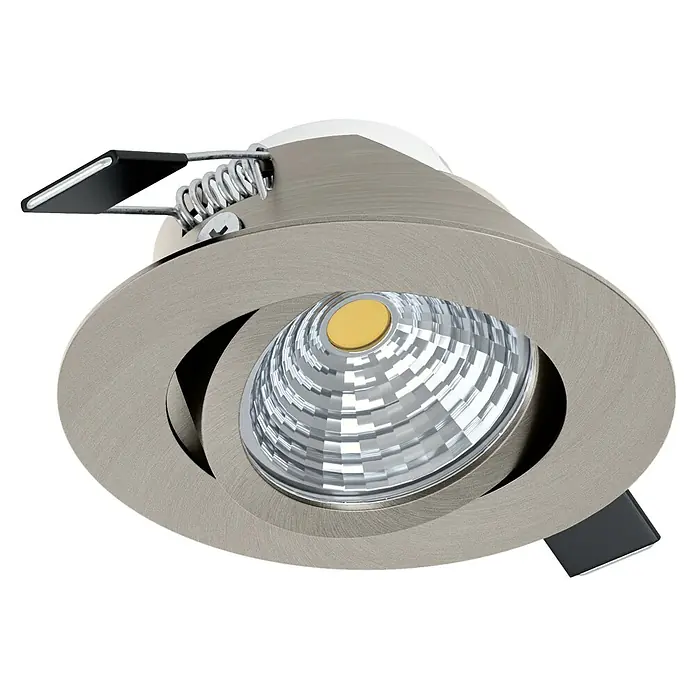 Eglo LED-Einbauspot SALICETO - Warmweiß, Durchmesser: 8,8 cm, 1 Stk., Nickel-matt - Diagonale Ansicht