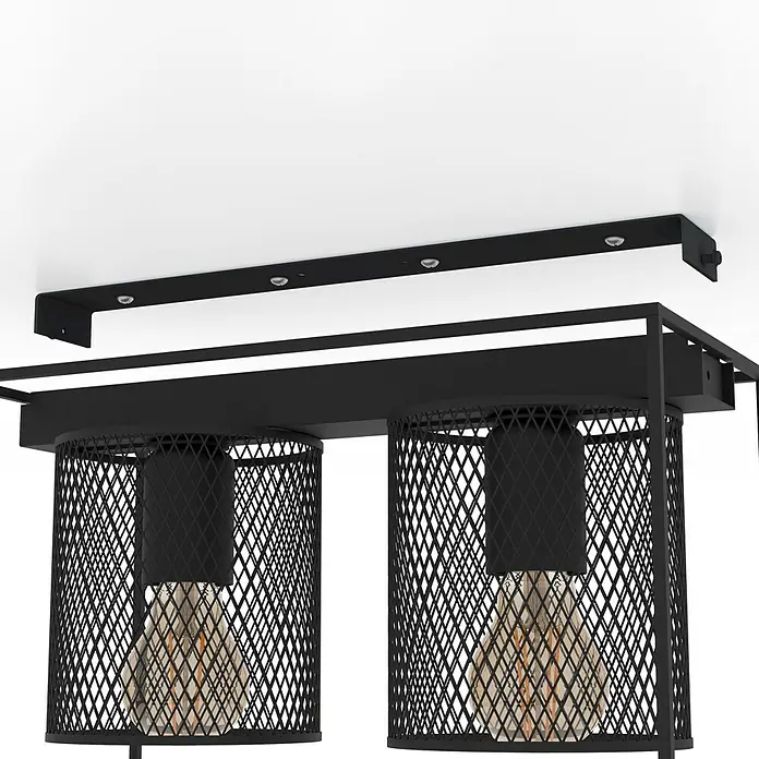 Eglo Catterick Deckenleuchte - 80 W, L x B x H: 35 x 16,5 x 19 cm, Schwarz, E27 - Detailaufnahme