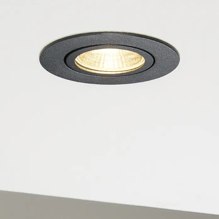 Eglo LED-Einbauspot SALICETO - Warmweiß, Durchmesser: 8,8 cm, 1 Stk., Schwarz - Bildausschnitt