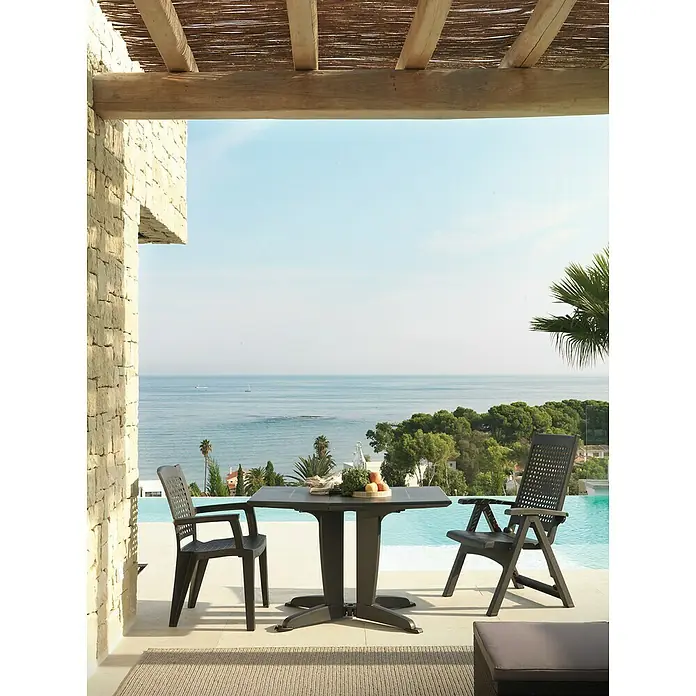 Silla de jardín Atlantic - An x Pr x Al: 59 x 60 x 87 cm, Polipropileno, Antracita - Foto ambiente
