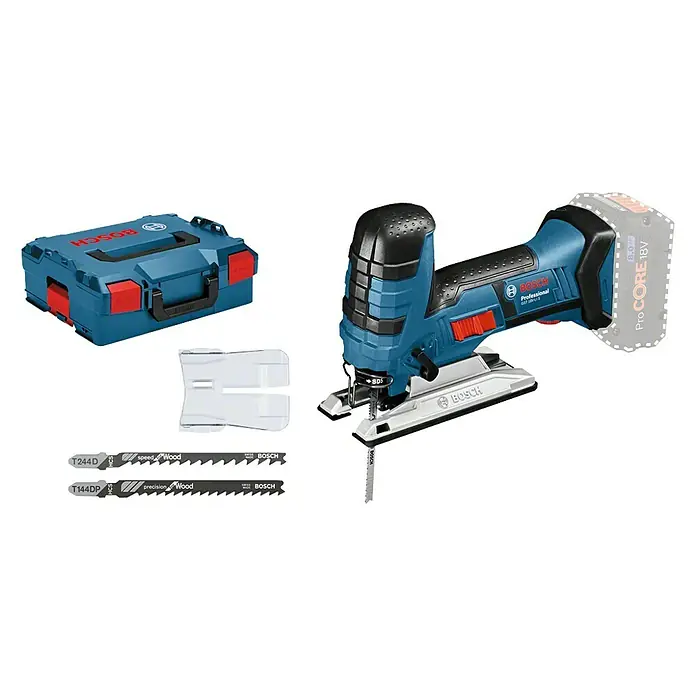 Bosch Professional Akku-Stichsäge GST 18 V-LI - 18 V, Ohne Akku, Leerlaufhubzahl: 550 - 2.700 U/min - Diagonale Ansicht