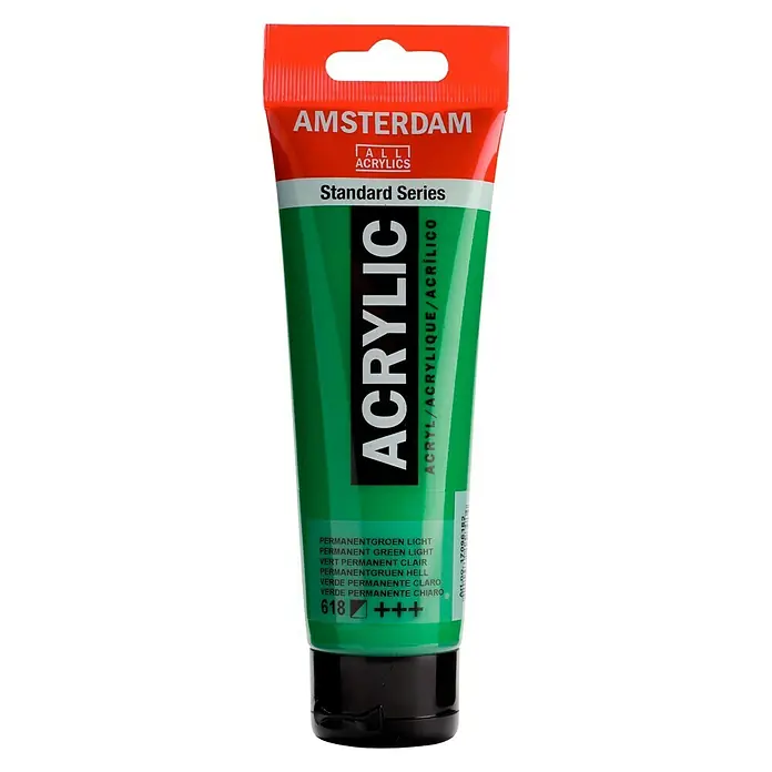 Talens Amsterdam Pintura acrílica Standard - Verde permanente claro, 120 ml, Tubo