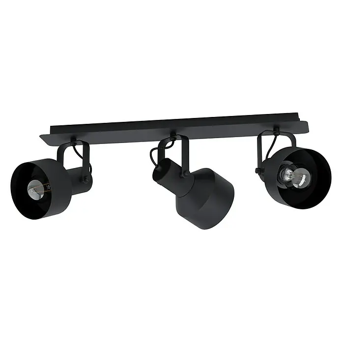 Eglo Casibare Deckenstrahler - 84 W, Schwarz, E27, 3 Stk. - Diagonale Ansicht