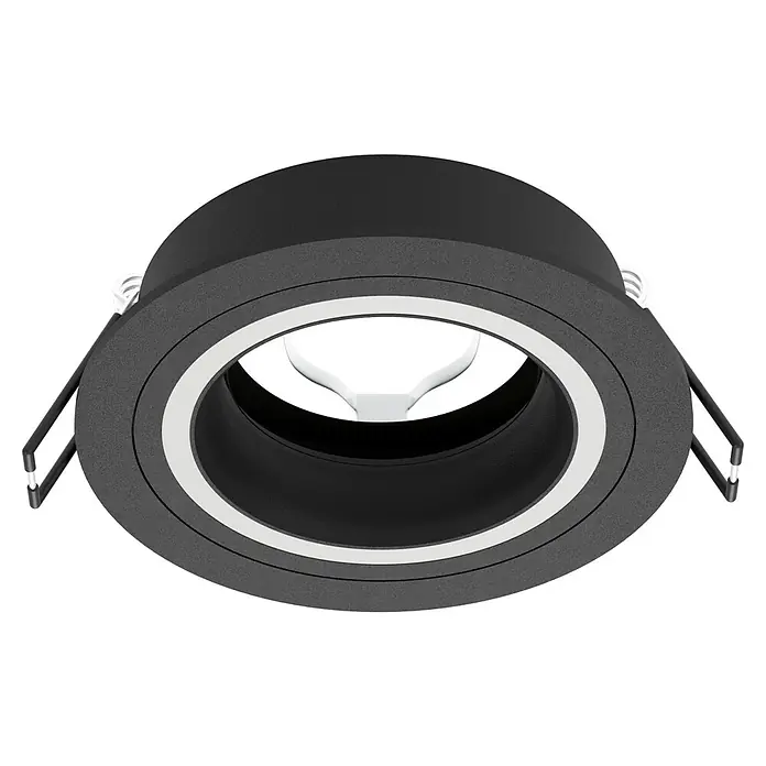 Eglo LED-Einbauspot CAROSSO - Durchmesser: 9,3 cm, Schwarz/Weiß - Diagonale Ansicht