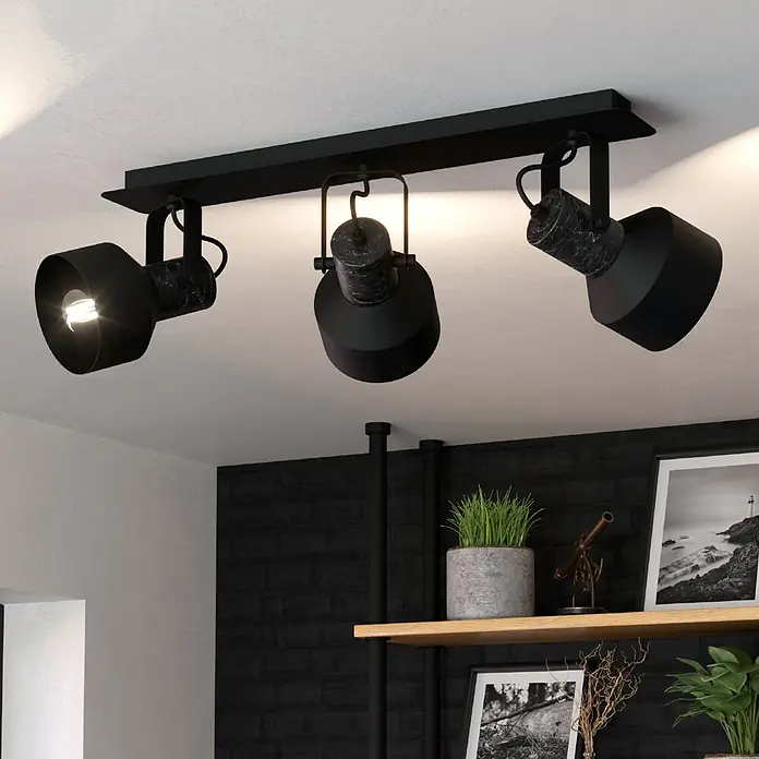Eglo Casibare Deckenstrahler - 84 W, Schwarz, E27, 3 Stk. - Bildausschnitt