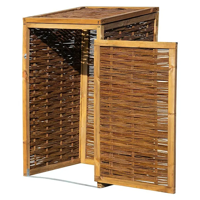 Dobar Mülltonnenbox Verkleidung - 70 x 83 x 132 cm, Geeignet für: 1 Mülltonne - Linke Seitenansicht