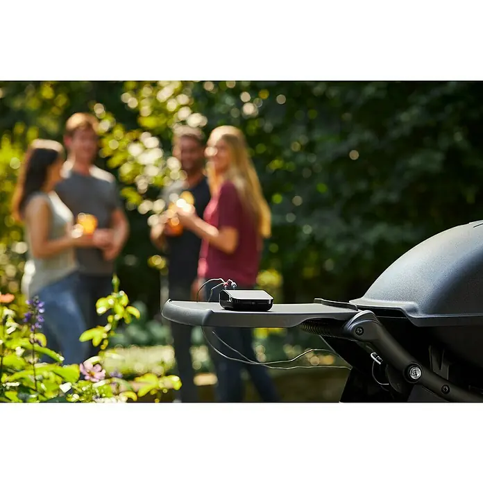 Weber Barbacoa de gas Q2200 - Número de quemadores: 1, Superficie parrilla: 54 x 39 cm, 3,52 kW - Producto en uso