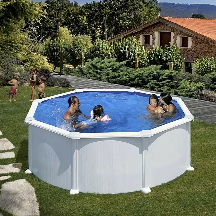 Gre Piscina circular desmontable Atlantis - Ø x Al: 350 x 132 cm, 11.250 l, Blanco - Producto en uso