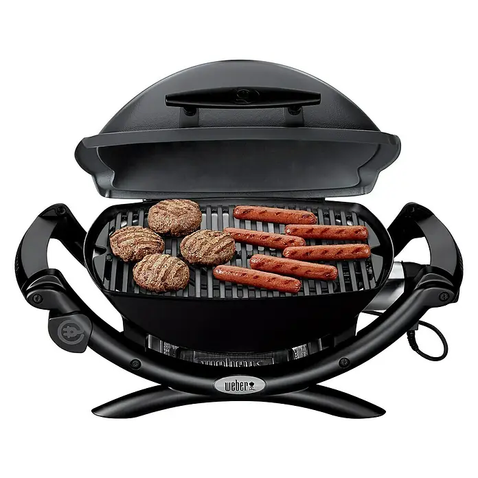 Weber Barbacoa eléctrica Q 1400 - 2,2 kW, Superficie parrilla: 49 x 39 cm - Vista frontal