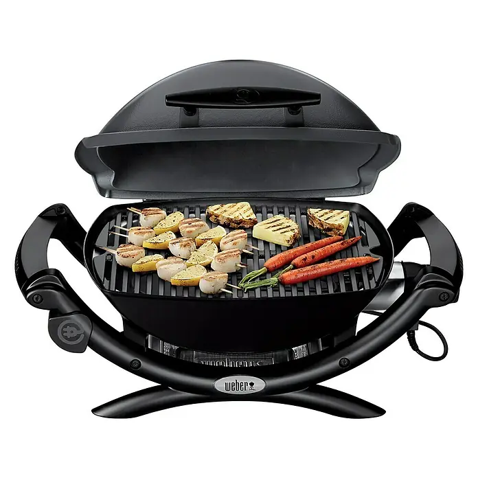 Weber Barbacoa eléctrica Q 1400 - 2,2 kW, Superficie parrilla: 49 x 39 cm - Vista frontal