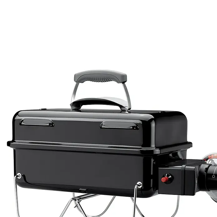 Weber Go-Anywhere Barbacoa de carbón - Negro, Superficie parrilla: 42 x 26 cm - Primer plano