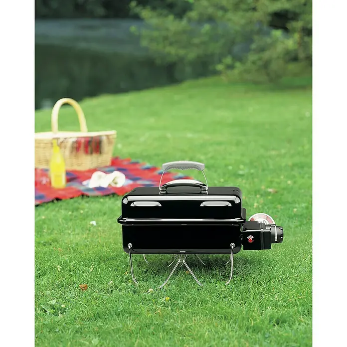 Weber Go-Anywhere Barbacoa de carbón - Negro, Superficie parrilla: 42 x 26 cm - Foto ambiente