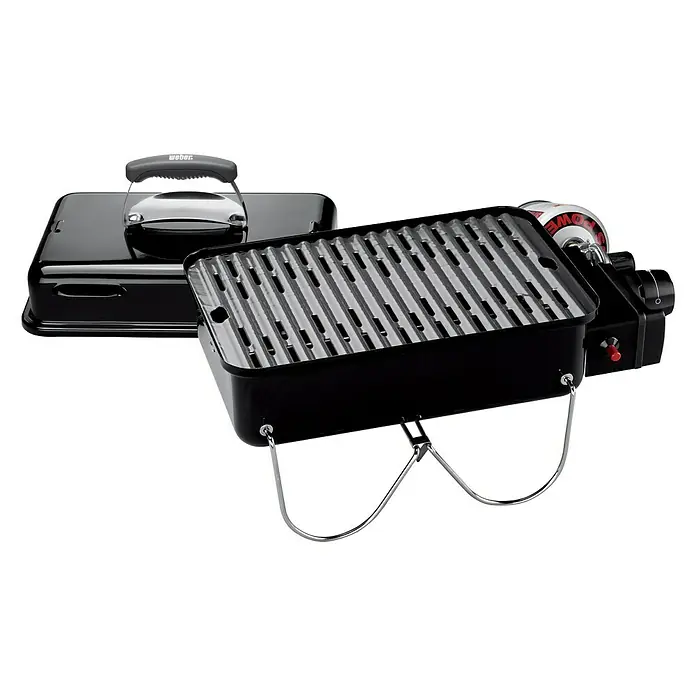 Weber Go-Anywhere Barbacoa de carbón - Negro, Superficie parrilla: 42 x 26 cm - Vista angular