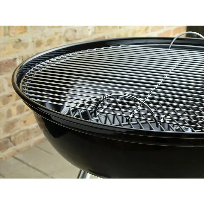 Weber Barbacoa redonda con tapa Compact - Negro, Superficie parrilla: Ø 47 cm - Primer plano