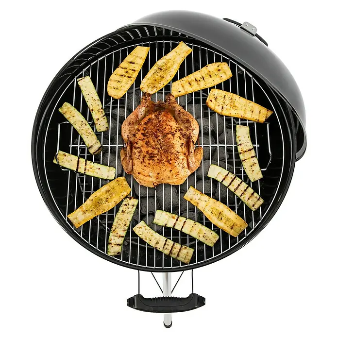 Weber Barbacoa redonda con tapa Compact Kettle - Negro, Superficie parrilla: Ø 57 cm - Vista descendente