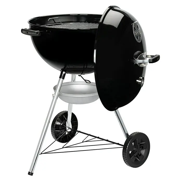 Weber Barbacoa redonda con tapa Compact Kettle - Negro, Superficie parrilla: Ø 57 cm - Vista angular