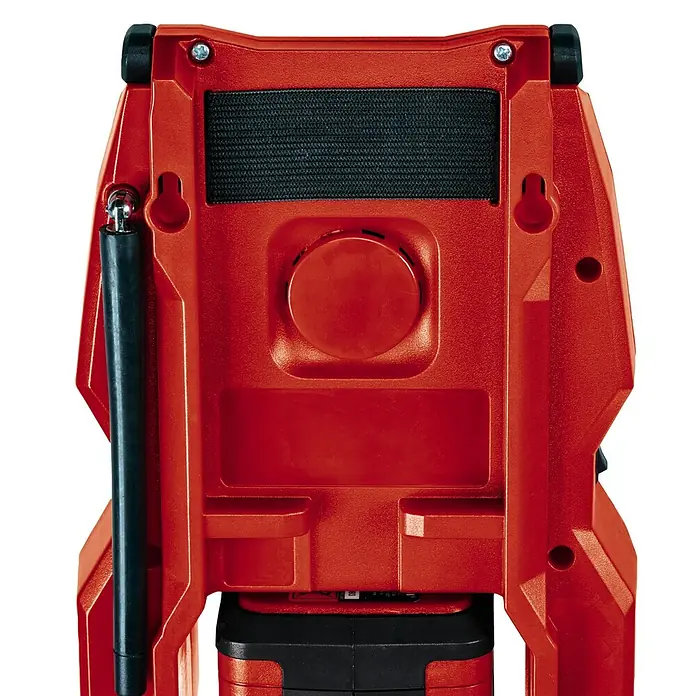Einhell Power X-Change Akku-Baustellenradio TC-RA 18 Li-Solo - Schwarz/Rot, Akkuspannung: 18 V, Anzahl Akkus: Ohne Akku, Frequenz: 87,5 - 108,0 kHz (FM) - Detailaufnahme