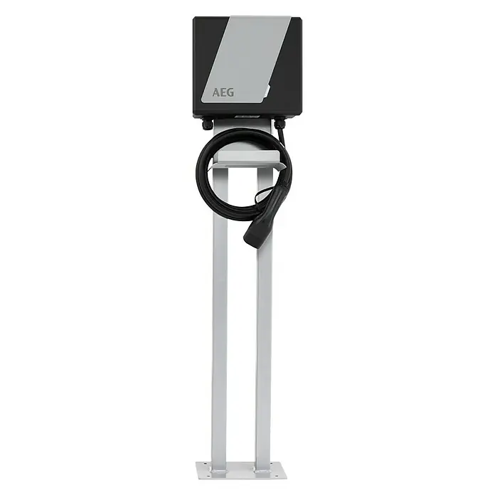 AEG Standfuß - Aluminium, Passend für: AEG Wallbox WB 11/22, WB 11/22 FI, WB 11/22 Pro - Vorderansicht