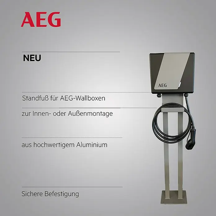 AEG Standfuß - Aluminium, Passend für: AEG Wallbox WB 11/22, WB 11/22 FI, WB 11/22 Pro - Informationsansicht