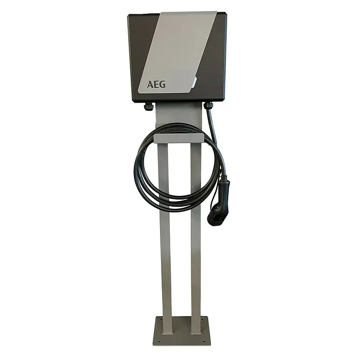 AEG Standfuß - Aluminium, Passend für: AEG Wallbox WB 11/22, WB 11/22 FI, WB 11/22 Pro - Vorderansicht