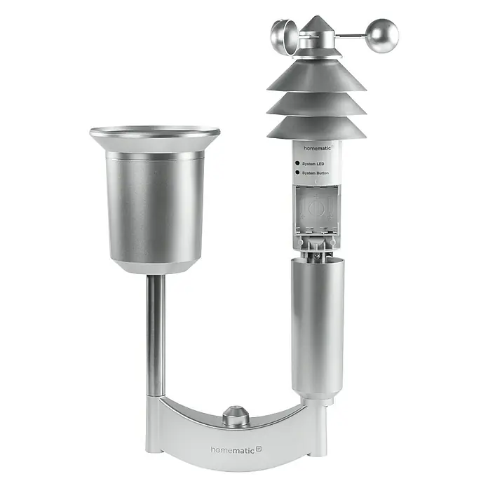 Homematic IP Funk-Wettersensor Plus - Batteriebetrieben, 15 x 35 x 53 cm, Edelstahl - Detailaufnahme