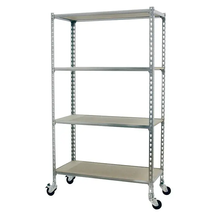 Simonrack Maderclick Estantería metálica Mobile Mini - L x An x Al: 30 x 80 x 150 cm, Capacidad de carga: 150 kg/balda, Número de baldas: 4 ud., Galvanizado