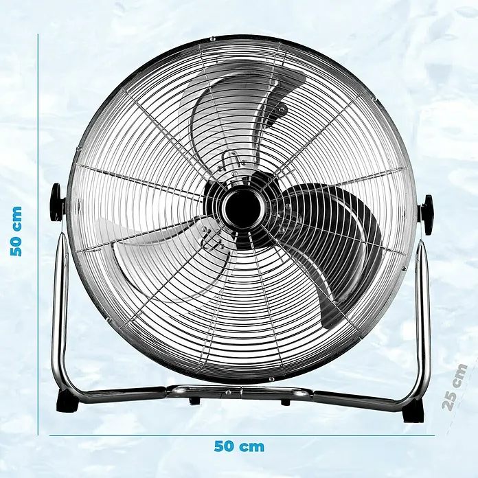Purline Ventilador de suelo industrial 90 - Plateado, Diámetro: 50 cm, 90 W - Dibujo técnico