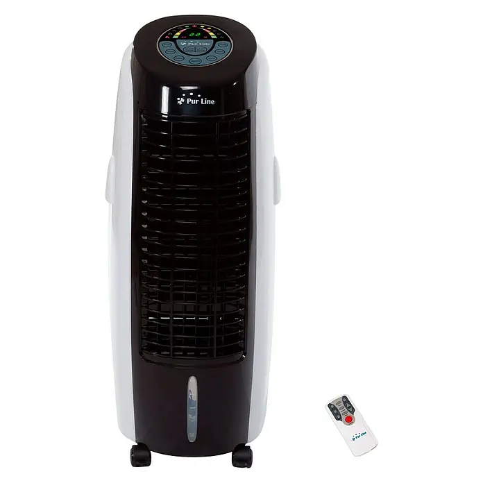 Purline Climatizador evaporativo Rafy 100 - Blanco/Negro, Altura: 88 cm, 130 W - Vista frontal