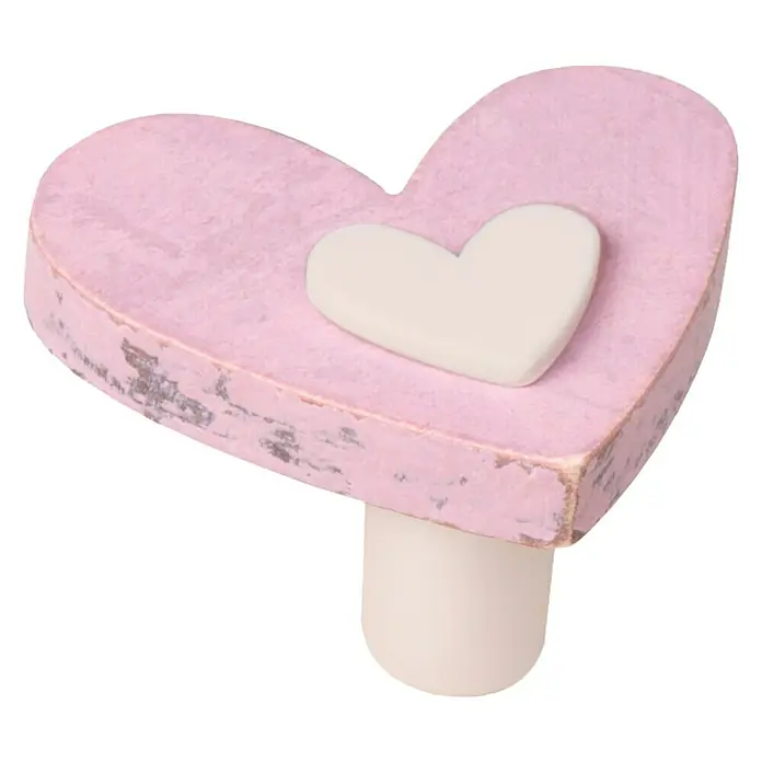 Nesu Tirador para muebles Corazón Shabby - L x An x Al: 5,4 x 4,6 x 3,2 cm, Madera