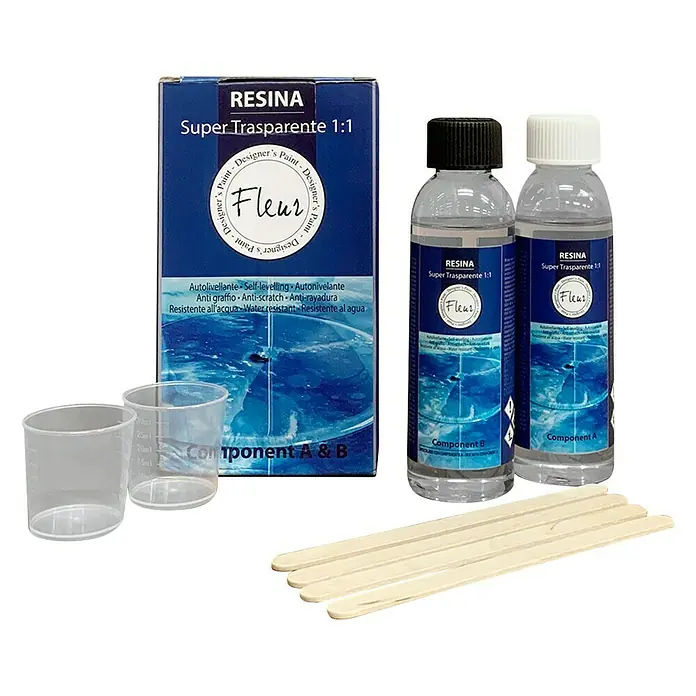 Fleur Resina sintética de color 1:1 - Transparente, 240 ml - Vista angular