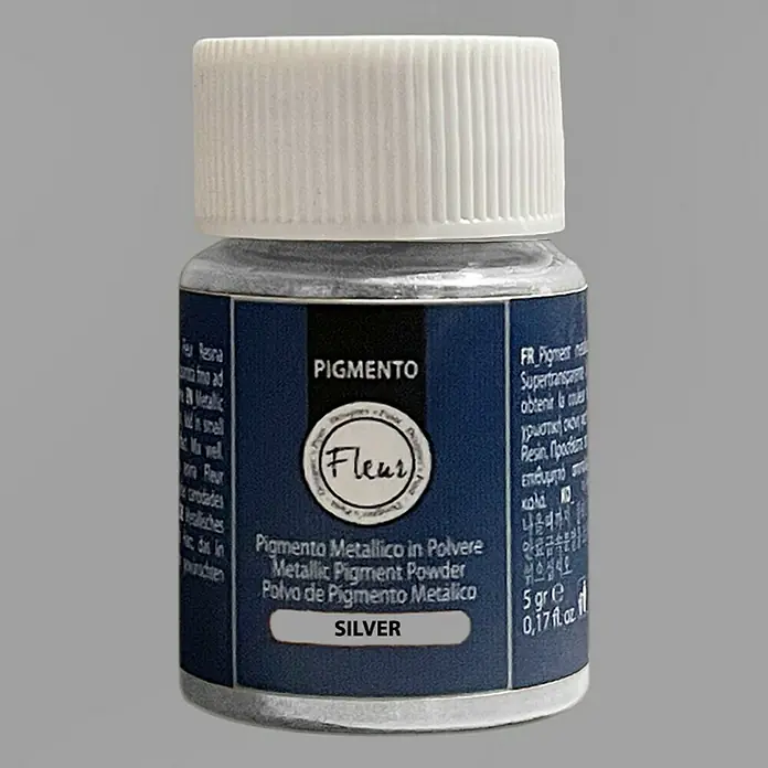 Fleur Pigmento concentrado Polvo metálico - Plateado, 5 g - Vista frontal