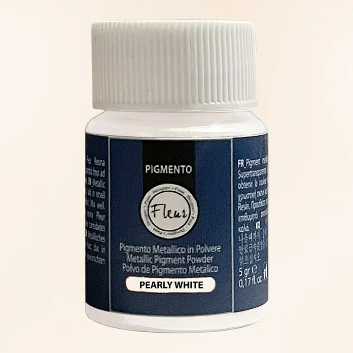 Fleur Pigmento concentrado Polvo metálico - Blanco perla, 5 g - Vista frontal