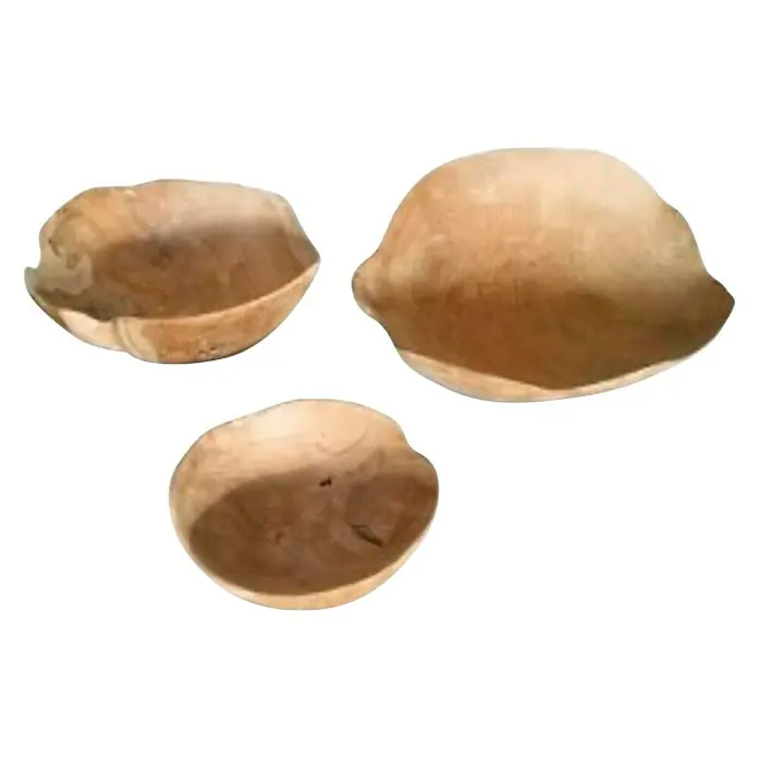 Bandeja de teca fina - Diámetro: 20 cm, Teca - Vista angular