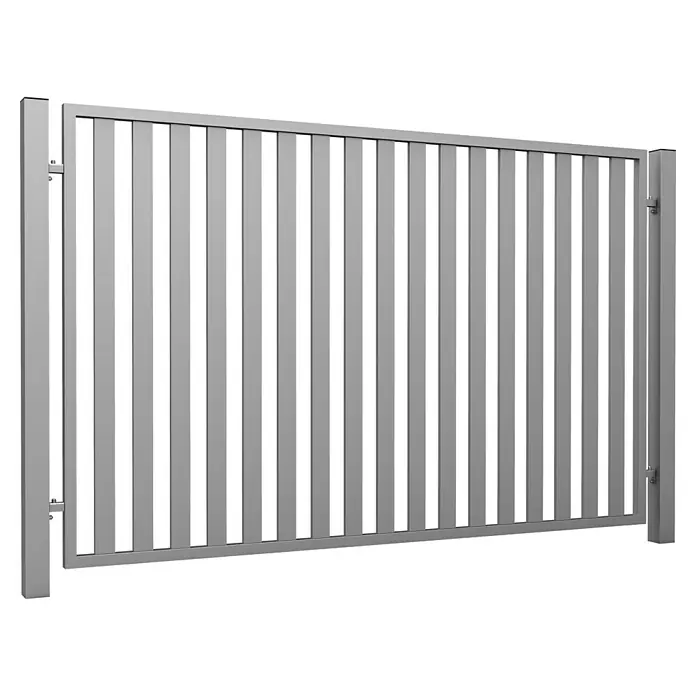 Zaunelement VERTICAL - B x H: 200 x 126 cm, Stahl, Anthrazit - Diagonale Ansicht
