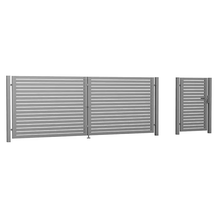 Supreme Zaunelement Paneel - B x H: 2 x 1,26 m, Stahl, Anthrazit - Vorderansicht